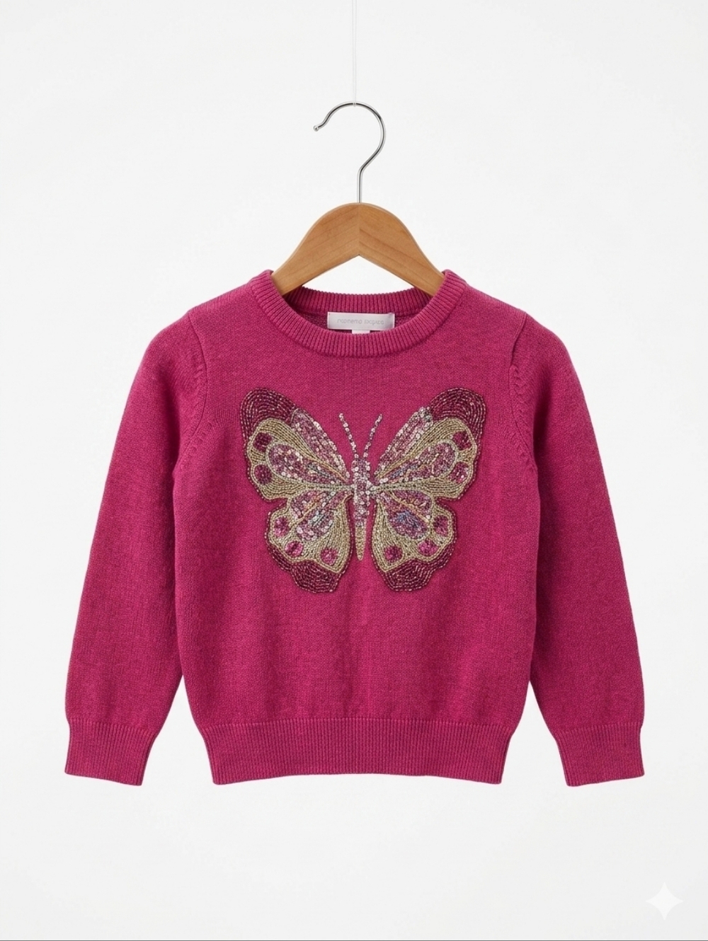 The Children's Place Girls Pink Butterfly Knit Sweater 2T